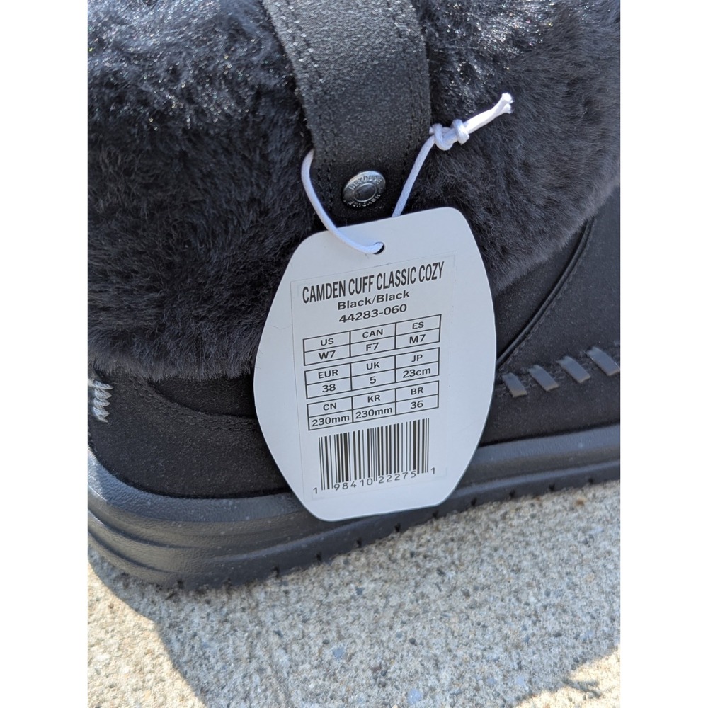 Hey Dude Camden Cuff Classic Cozy Black Faux Fur Boots NIB Women's 7 - Picture 8 of 10